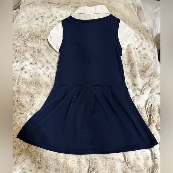 Little Girl Navy  Uniform Dress - Picture 2 of 4